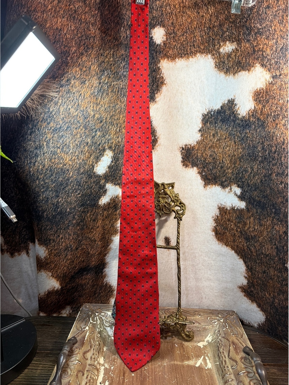 Tommy Hilfiger Red Patterned Men's Tie